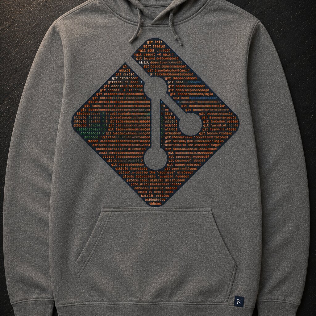 Sudadera Fork — el logo de Git hecho de comandos de git